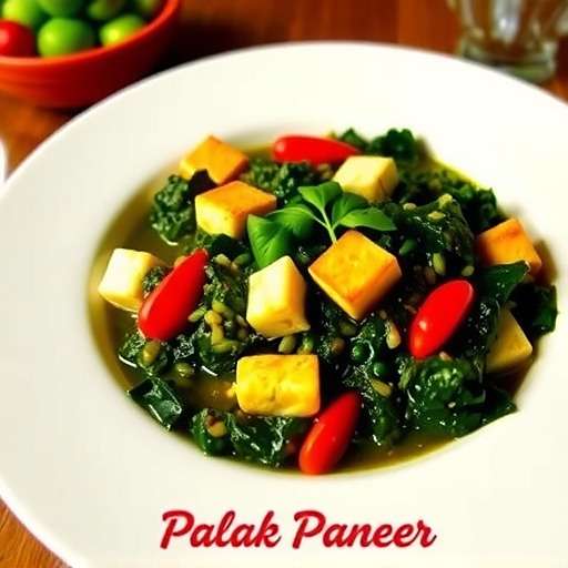 Palak Paneer - Spinach curry with Indian cheese
