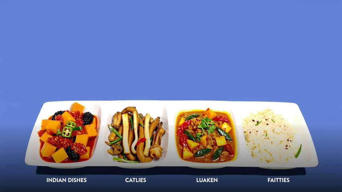 Assorted Indian dishes with spices