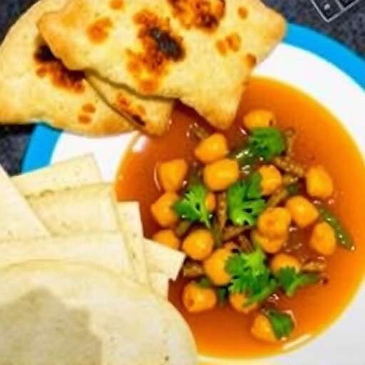 Chole Bhature - Spicy chickpea curry with fried bread
