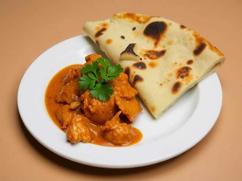 Butter Chicken served with naan bread